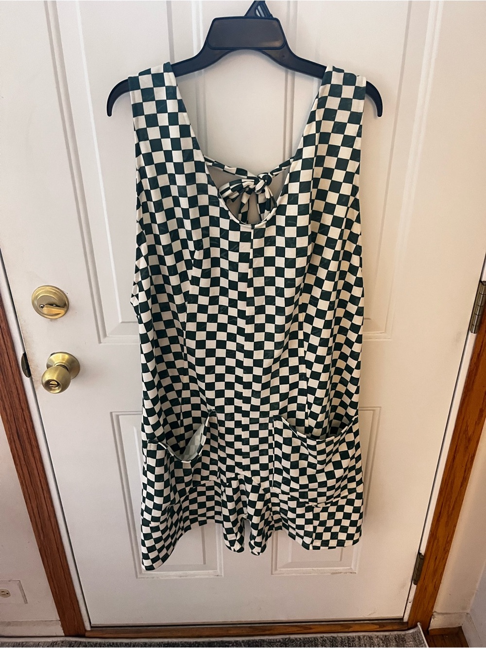 Jade by Jane Green & White Checkered Romper Size 2X